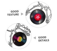 PACKOVE 6 pièces Lot de Porte Clés Vinyle Rétro Pendentif Disque Vinyle Vintage pour Sacs Décoration pour Amateurs de Musique et Couples