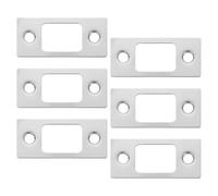 PACKOVE 6 Pièces Plaque de Gâche Renforcée en Acier Inoxydable Argenté et Utilisation Polyvalente pour Porte de Tempête et Moustiquaire pour Serrure