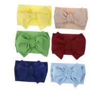PACKOVE 6pièces Lot De Bandeaux Pour Bébés Avec Nœud Large Bord Accessoires Pour Cheveux Couleurs Assorties