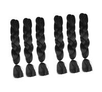 PACKOVE 6pièces Perruque Tresse Africaine Lot De Extensions De Cheveux Synthétiques Tressées Pour Femme Et Jeune Fille