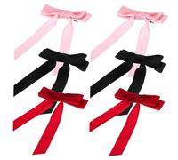 PACKOVE 6pièces Pince à Cheveux Velours Pour Fille Lot De Nœuds à Cheveux Longs Accessoire De Coiffure Confortable Et Facile à Utiliser