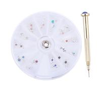 PACKOVE 72 Pièces Set de Pendentifs Nail Dangle Charms avec Outil Perceur à Main pour Nail Art DIY Kit Portable et pour Création et Piercing Ongles Adapté Débutants et