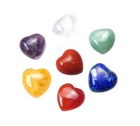 PACKOVE 7pièces Cristaux Et Pierres De Méditation Exquises Forme De Cœur Pour Chakras Pierres Naturelles Pour Yoga Et Décoration Feng Shui