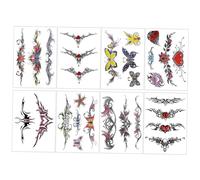PACKOVE 8 Feuilles Couvercle de cicatrice imperméable temporaires pour femmes temporaires réalistes de fleurs stickers Papier de transfert d'eau