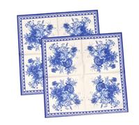 PACKOVE 80 Pièces Serviette de gardénia tissu de restaurant papier de soie Papier de serviette imprimé Blue