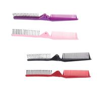 PACKOVE 8pièces Peigne Pliable à Double Tête Antistatique Pour Cheveux Longs Et Lisses Compact Pour Voyage Noir Rose Rouge Chacun