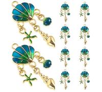 PACKOVE Accessoires Créatifs pour Création de Bijoux Diy Breloques Coquillage en Alliage Bleu 10 Pièces pour Boucles D'oreilles et Colliers Faits Main