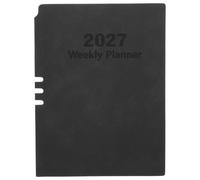 PACKOVE Agenda 2027 Noir en Pu 152 Pages pour Gestion Complète des Tâches et Objectifs à Long Terme, pour Travail de Bureau et Voyages Professionnels