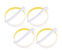 PACKOVE Anneaux à Œufs Ronds en Silicone Jaune 4pcs Poignée Anti-brûlure pour Cuisson Petit-déjeuner et Pancakes Ustensiles Cuisine Pratiques