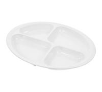 PACKOVE Assiette Compartimentée en Silicone Blanc pour Adultes et Personnes Âgées, Surface Lisse et Design Anti-déformation, pour Contrôle des Portions et Repas Équilibrés