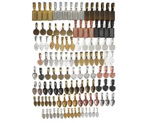 PACKOVE Attaches en Alliage de Zinc pour Pendentifs Diy, 240 Pièces Couleurs Assorties, Plateaux de Pelle Adhésifs pour Création Bijoux Faits Main, Couleur Aléatoire Plusieurs styles