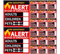 PACKOVE Autocollants D'alerte D'urgence 20 Pièces pour Localisation Personnes et Animaux Domestiques, Autocollants de Sécurité Visibles pour Secours et Intervention Rapide en Cas