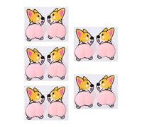 PACKOVE Autocollants Décoratifs 5 Paires Autocollant Corgi Mignonne Étui De Protection Gel De Silice 3D Jouets