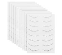 PACKOVE Autocollants pour Cils Noirs Faciles à Utiliser en Papier Tatouage Pet, 10 Feuilles Maquillage Lors de Soirées ou Mariages