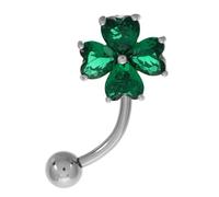 PACKOVE Bague de Nombril Inoxydable avec à Quatre Anneau Long de Zircon de Piercing Simple et Décoratif pour Femmes Accessoire Élégant pour Toutes Occasions
