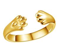 PACKOVE Bague Ouverte Réglable en Alliage Forme Griffe de Chat Dorée Anneau Créatif Rétro Vintage pour Femme Bijou de Doigt Décoratif Présent Mode Ornement Original pour Orteils