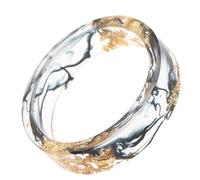 PACKOVE Bague Résine Transparente avec Or Style Chunky pour Femmes et Bague Confortable et Empilable Adaptable