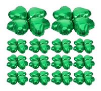 PACKOVE Ballon en Mylar Vert de Cœur et Trèfle à Quatre Feuilles, 50 Pièces, Décoration de Fête Réutilisable et Sûre en Aluminium pour Mariage et Anniversaire