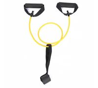 PACKOVE Bande de Résistance Élastique en Latex Jaune avec Poignées Confortables, Douce et Extensible, pour Entraînement Fitness et Pilates en Salle de Gym ou Yoga