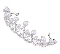 PACKOVE Bandeau Coiffure Argenté Orné de Perles, Diadème Mariage Femme, Accessoire Tête Cérémonie, Coiffe Élégante pour Fêtes, Bals et Anniversaires, Couvre-chefs de Fille et Femme,