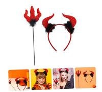 PACKOVE Bandeau de Rouge et Confortable avec Trident Cosplay Accessoire Costume Démon pour Fête Halloween et Carnaval Set