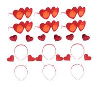 PACKOVE Bandeaux Saint-Valentin 12 Pcs Lunettes Amusantes Bandeaux de Cœur Paillettes Rouges et Roses Accessoires de Fête pour Décoration et Soirées Festives