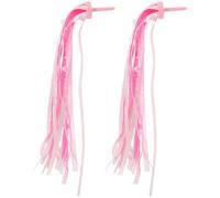 PACKOVE Banderoles Colorées pour Guidon de Vélo et Trottinette Garçon et Filles, Rubans Décoratifs Pompons, Accessoires Vélo pour Filles, Paire Rose