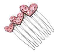 PACKOVE Barrettes Coulissantes Strass Pinces à Cheveux De Mariée Cristal Bijoux De Tête Forme De Cœur Accessoires De Cheveux Pour Femmes Rose