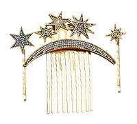 PACKOVE Barrettes Étoiles Pinces à Cheveux Vintage Peigne à Cheveux à Pince Latérale Accessoire De Coiffure De Mariage