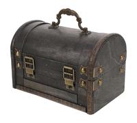 PACKOVE Boîte à Bijoux Bois Vintage avec Poignée Coffre Pirate Décoratif pour Halloween Rangement Rustique pour Bijoux et Pierres Précieuses Organisateur Accessoires Bois