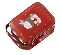 PACKOVE Boîte à Bonbons en Fer-blanc Décor Pâques Motif Lapin Cartoon Petite Boîte à Biscuits 100x78 Mm de Rangement Alimentaire Portable pour Friandises et Dragées