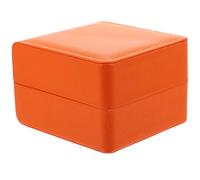 PACKOVE Boîte à Montre Coffret de Rangement Étanche Orange Design à Compartiments en Cuir PU et pour Montres, pour Voyage Coiffeuse