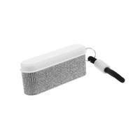 PACKOVE Boîte à Pilules Porte-clés Blanche 4 Compartiments, Rangement Portable pour Remède, Design Élégant Orné de Cristaux, pour Camping et Sorties