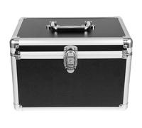 PACKOVE Boîte de Rangement Maquillage Noire Grosse Taille avec Verrouillage Sécurisé, Mallette Aluminium Multifonction pour Trousse de Maquillage de Voyage et Organisation Cosmétique