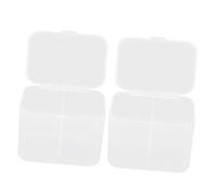 PACKOVE Boîte De Rangement pour Cotons à Ongles Et Tampons Démaquillants 2 Pièces, Format Compact Double Compartiment, Plastique Solide Transparent, pour Usage Personnel Et Salons De Beauté