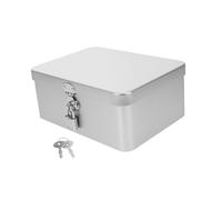 PACKOVE Boîte de Rangement Vintage Tôle avec Serrure et Clés Coffret Métallique Fermant pour Bijoux Organiseur Rétro pour Bureau et Maison Boîte de Conservation Décorative