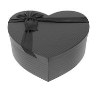 PACKOVE Boîte Présent Forme Cœur Noire 308x280x117 Mm en Papier Rigide, Coffret D'emballage Festif pour Bonbons et Chocolats, Boîte Décorative Polyvalente pour Fête et Anniversaire