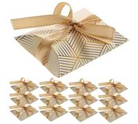 PACKOVE Boîtes De 50 Pièces Bonbonnière bronzante treasure box party box decoration de table present coffret bonbon candy service oreiller fournitures de mariage boîtes à friandises papier
