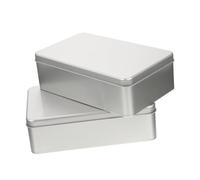 PACKOVE Boîtes De Rangement En Fer Blanc 2 Pièces 180x110x55 Mm Boîte à Biscuits Et Carrée Anti-oxydation Pour Pâtisserie Fête Présents Réutilisable