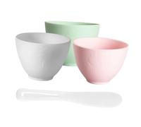 PACKOVE Bol Mélangeur Pour Masque Facial Et Bol à Modeler En Silicone Souple 3 Pièces Grand Format Avec Bâtonnet Blanc - Kit Diy Salon Beauté Pour Soins Visage à Domicile