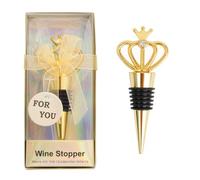 PACKOVE Bouchon de Bouteille de Vin Créatif en Alliage Or Forme Couronne, Lot de 2, Étanchéité pour Conserver et Protéger Vos Boissons Lors de Fêtes