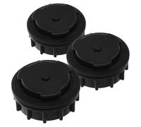 PACKOVE Bouchon de Vidange de Poubelle 3pcs en Plastique Noir, Design Étanche, Installation Facile pour Poubelle Extérieure Grosse Capacité 660l