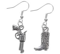PACKOVE Boucles d'oreilles de cowgirl - Bottes de cowboy - Rétro - Bottes de cowgirl - Avec bottes western - Vintage - Boucles d'oreilles de cowboy - Costume de cowboy pour femme