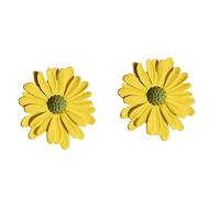 PACKOVE Boucles Doreilles Femme Fleur Petites Marguerites Bijoux Doreille Créatifs Jaunes Accessoires Mode pour Fête et Usage