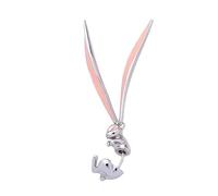 PACKOVE Boucles d'Oreilles Pendantes Lapin en Émail Aiguille en Argenté S925 Bijoux Argentés pour Femmes Style Mignon et Léger Accessoire pour Fêtes et Usage Quotidien