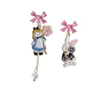 PACKOVE Boucles Oreilles Clous Femme Lapin Asymétriques Boucles Oreilles Nœud Originales Bijoux et Confortables pour Usage Quotidien