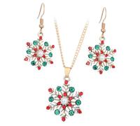 PACKOVE Boucles Oreilles Flocons de Collier Bijoux pour Femmes de Noël Pendantes Décoratives