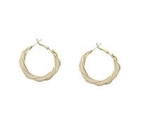 PACKOVE Boucles Oreilles Petites Légères Forme de Creux Torsadés Design Minimaliste Élégant pour Femmes Bijoux Confortables