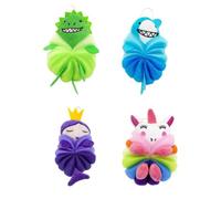 PACKOVE Boules de Bain Séchage Rapide en Pe Corde Suspendre Motif Animaux Cartoon Lot de 4 pour et de Bain pour Garçon et Filles
