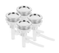 PACKOVE Bouton-poussoir Chasse D'eau pour Toilettes Standard à Simple Pression, Plastique Blanc, Installation Facile, Pack de 4 Pièces, Adapté pour Usage Domestique et Hôtelier
